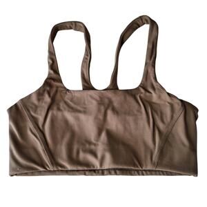 Free People FP Movement Women Small Beige Brown Square Neck Athletic Sports Bra